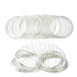 Steel Memory Wire, Round, for Wrap Bracelets Making, Silver, 22 Gauge, 0.6mm, 60mm inner diameter(TWIR-YW0001-01S)