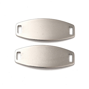 201 Stainless Steel Connector Charms, Curved Oval Links, Stainless Steel Color, 24x9.5x0.8mm, Hole: 3x1.5mm