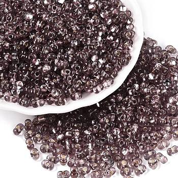 Baking Paint Transparent Glass Seed Beads, Silver Lined, Peanut, Coconut Brown, 5.5~6.5x3.5~4x3~3.5mm, Hole: 1.2~1.4mm, about 4500pcs/pound