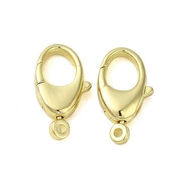 Brass Lobster Claw Clasps, Golden, 19x10x4mm, Hole: 1.6mm