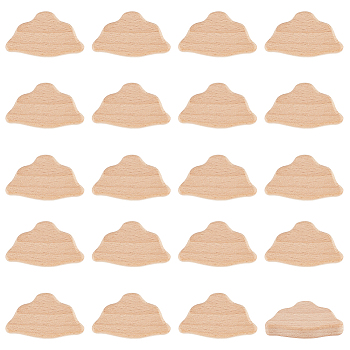 Olycraft 1 Set Unfinished Wooden Chips, Cloud, 54x33x10mm, 20pcs/set