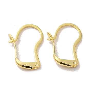 Brass Hoop Earring Findings, Real 24K Gold Plated, 19.5x3mm, Pin: 0.8x0.8mm