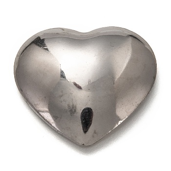 304 Stainless Steel Cabochons, Heart, Stainless Steel Color, 25.5x29x5.5mm