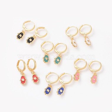 Mixed Color Brass Earrings