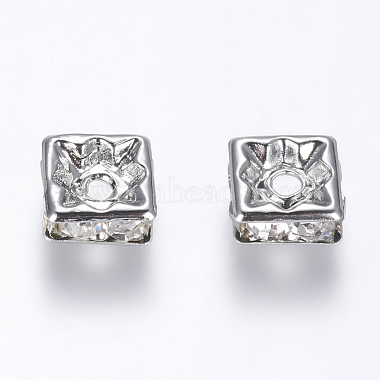 Brass Rhinestone Spacer Beads(RB-A013-6x6-01P-NF)-2