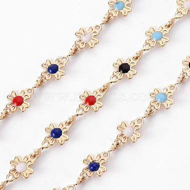 Colorful Brass+Enamel Link Chains Chain