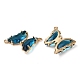 Brass Pave Faceted Glass Connector Charms(FIND-Z020-04N)-2