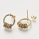 Brass Cubic Zirconia Stud Earrings(EJEW-S201-153)-2