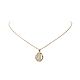 Colorful Cubic Zirconia Oval with Virgin Mary Pendant Necklace(NJEW-JN04235)-4