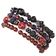 4Pcs Halloween Skull Pumpkin Gemstone Beaded Stretch Bracelets Kit(BJEW-TA00483)-3