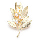 broches de hojas de perlas naturales para mujer(JEWB-N001-11G)-1