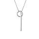 SHEGRACE Stylish 925 Sterling Silver Ring and Bar Pendant Lariat Necklace(JN473A)-1