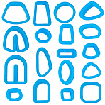 1 Set Plastic Clay Molds, Clay Tool, Mixed Shapes, Dodger Blue, 2.45~6.15x1.7~5.7x1.5cm(DIY-CP0010-78C)