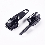 Spray Painted Zinc Alloy Zipper Sliders Zipper Head, for Bag and Clothes Replacement Accessories, Black, 27x10x9mm(PALLOY-WH0070-19A)