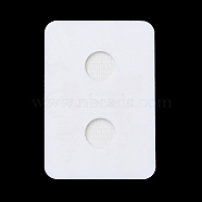 2-Hole Acrylic Pearl Display Board Loose Beads Paste Board, with Adhesive Back, White, Rectangle, 4.85x3.35x0.1cm, Inner Size: 0.9cm in diameter(ODIS-M006-01I)