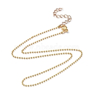 Brass Ball Chains Necklace Making, with Iron Chain Extender and 304 Stainless Steel Lobster Claw Clasps, Golden, 17.71 inch(40.5cm)(NJEW-JN02838-01)