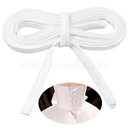Satin Wedding Dress Back Tie Rope, White, 15~16mm, about 3.83 Yards(3.5m)/Strand(SRIB-WH0011-039A)