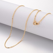 Ion Plating(IP) 304 Stainless Steel Necklace Making, Cable Chains, with Lobster Clasps, Golden, 17.72 inch(450mm), 1.5mm(X-MAK-K004-17G)
