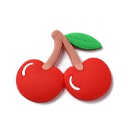 PVC Cabochons, Imitation Fruit, Cherry, Red, 39x50x3.5mm(KY-F018-17)