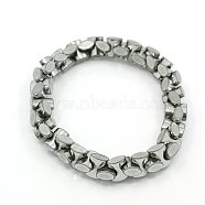 Fashion Non-Magnetic Synthetic Hematite Stretchy Bracelets, Silver, 47mm(BJEW-K001-02A)