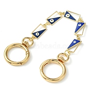 Alloy Evil Eye Enamel Link Bag Extender Chains, with Golden Plated Swivel Clasps, Blue, Rectangle, 21cm(AJEW-BA00132-01)