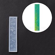 DIY Bookmark Silicone Molds, Resin Casting Molds, For UV Resin, Epoxy Resin Jewelry Making, Rectangle with Bone & Dog Paw Print, White, 150x33x7mm, Hole: 2.5mm, Inner Diameter: 140x26mm(DIY-C045-07)