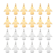12Pcs 2 Colors 201 Stainless Steel Pendants, Stamping Blank Tag Charms, with Unsoldered Jump Rings, Angel, Golden & Stainless Steel Color, 15x11.5x1mm, Hole: 3mm, Jump Ring: 5x0.8mm, 6pcs/color(STAS-UN0053-68)
