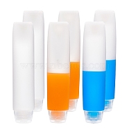 50ml Transparent PE Plastic Flip Top Cap Bottles, with PP Plastic Screw Lids, for Lotion, Shampoo, Cream, White, 13.2x2.8cm, Capacity: about 50ml, 6pcs/set(MRMJ-BC0001-18)