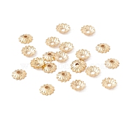 304 Stainless Steel Bead Caps, Multi-Petal, Real 18K Gold Plated, 6x1mm, Hole: 1.2mm(STAS-P307-03G)