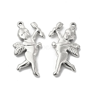 Non-Tarnish 304 Stainless Steel Pendants, Cupid Charm, Stainless Steel Color, 29x17x4mm, Hole: 1.2mm(STAS-I671-27P)