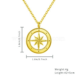 Retro Vintage Stainless Steel Pendant Necklace, with Cable Chain, Star, 16.54 inch(42cm)(FP4574-1)