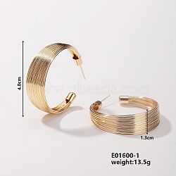 Collar Ear Studs with Unique Hip-hop Style and Exquisite Fashion, Golden, 40x13mm(SA8908-1)