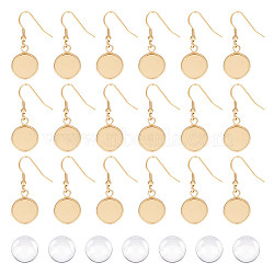 Blank Dome Dangle Earring Making Kit, Including 304 Stainless Steel Earring Hooks, Glass Cabochons, Golden, 48Pcs/box(DIY-UN0005-22)