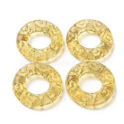 Transparent Handmade Bumpy Lampwork Linking Rings, Round Ring, Gold, 25x6mm, Inner Diameter: 12mm(LAMP-T017-12C)