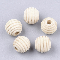Natural Wood Beads, Beehive Beads, Antique White, 12x11mm, Hole: 3mm(WOOD-S053-48)