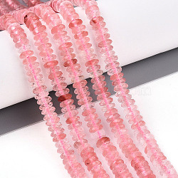 Cherry Quartz Glass Beads Strands, Faceted, Rondelle, 5x2mm, Hole: 0.8mm, about 174~177pcs/strand, 15.35~15.55''(39~39.5cm)(G-T141-61)