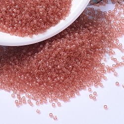 MIYUKI Delica Beads, Cylinder, Japanese Seed Beads, 11/0, (DB1302) Dyed Transparent Peach, 1.3x1.6mm, Hole: 0.8mm, about 2000pcs/10g(X-SEED-J020-DB1302)