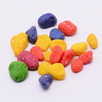 Dyed Gemstone Beads, No Hole/Undrilled, Chip, Mixed Color, 7.5~19.5x6.5~11x3.5~9.5mm, 50g/box