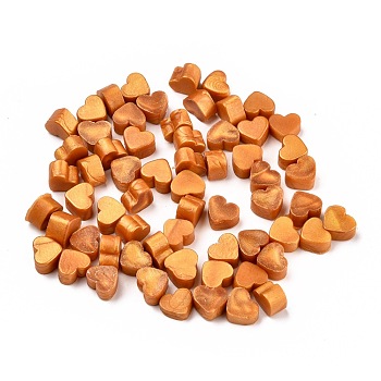 Sealing Wax Particles, for Retro Seal Stamp, Heart, Dark Orange, 7.3x8.6x5mm, about 110~120pcs/bag