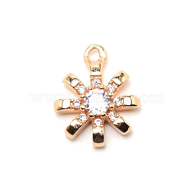 Real 14K Gold Plated Clear Sun Brass+Cubic Zirconia Pendants