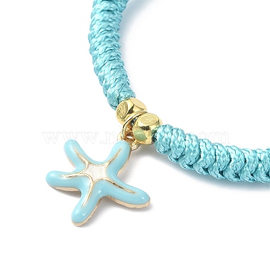 Starfish Shape Alloy Enamel Pendant Bracelets(BJEW-JB09883-02)-3