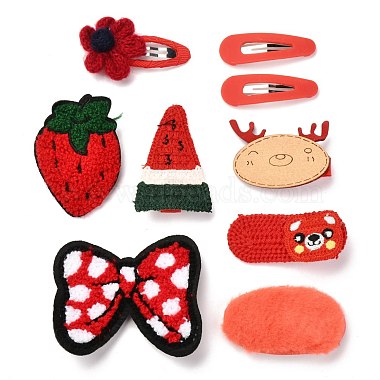 Red Iron Snap Hair Clips