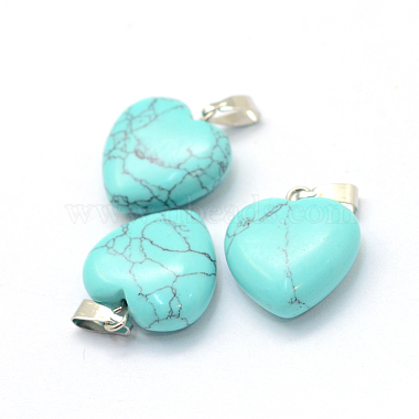Heart Natural & Synthetic Mixed Stone Pendants(G-Q371-M)-3