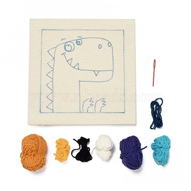 Dinosaur Punch Embroidery Supplies Kit(DIY-H155-14)-2