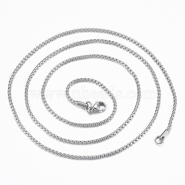 304 Stainless Steel Box Chain Necklaces(NJEW-L450-05P)-2