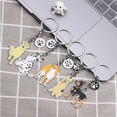 WEWAYSMILE Dog Keychain Car Keychain Pet Pendant Key-Ring Lovely Dog Key-ring Portable Metal Keychain Gift for Pet Lover Birthday Puppy Theme Party Supplies (Labrador)(JX806A)-5