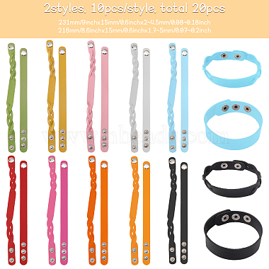 20Pcs 20 Style PU Leather Cord Bracelets Set(BJEW-CA0001-09)-2