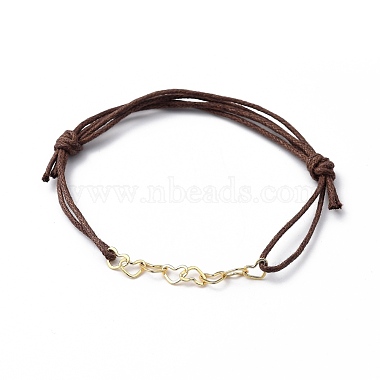 Adjustable Brass Heart Link Bracelets(BJEW-JB05420)-2