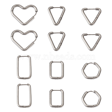 Mixed Shapes 316 Surgical Stainless Steel Earrings