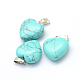 Heart Natural & Synthetic Mixed Stone Pendants(G-Q371-M)-3
